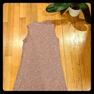 Ribbed Red Mockneck Dress